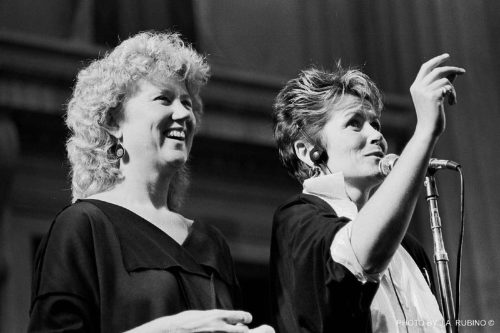 Redwood Music Festival 1986 - Holly Near with Kate Clinton Photo by J.A.Rubino