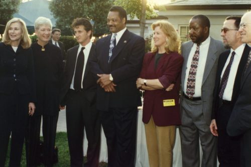 Holly with Jesse Jackson and Sean Penn